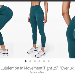 Lululemon In Movement Tight 25" *Everlux size 6